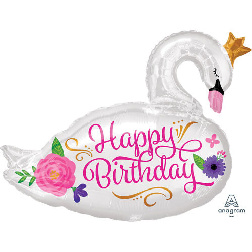 Birthday Super Shape Balloon - Swan