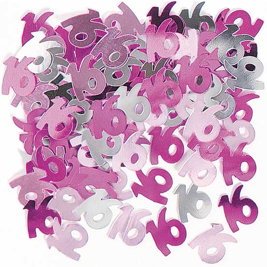 Birthday Table Confetti - Various Ages - Pink