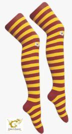 Over The Knee Socks -Maroon & Yellow