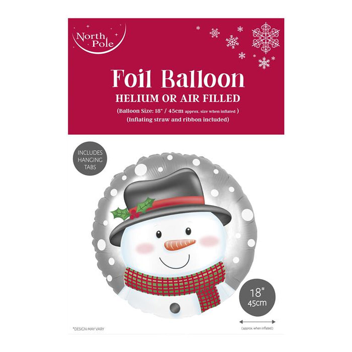 18" Foil Christmas Balloon - Smiling Snowman