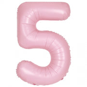 Number 5 Foil Balloon Matt Pink