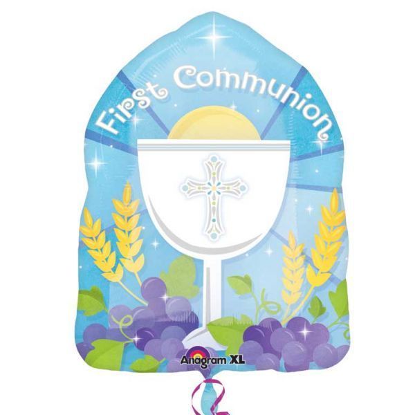 Jr Shape Foil Communion Balloon - Blue