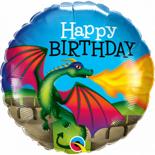 18” Foil Birthday Dragon Balloon