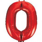Number 0 Foil Balloon Red