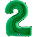 Number 2 Foil Balloon Lime Green - The Ultimate Balloon & Party Shop