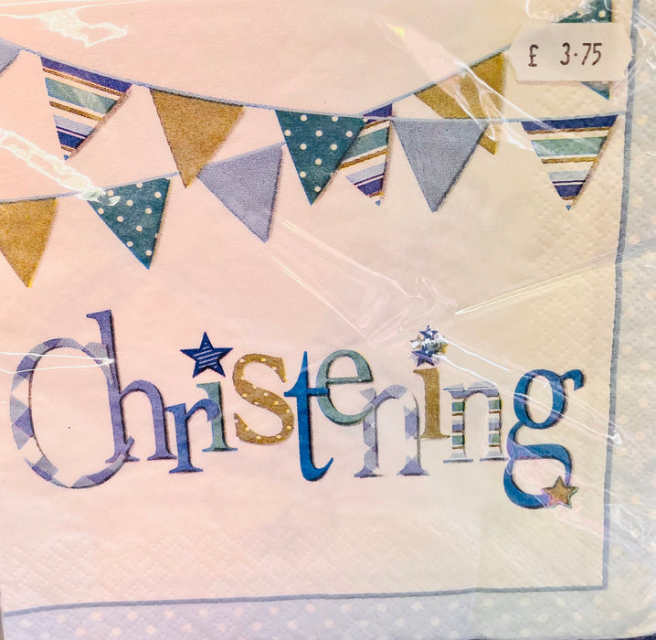 Christening Blue/White Napkins