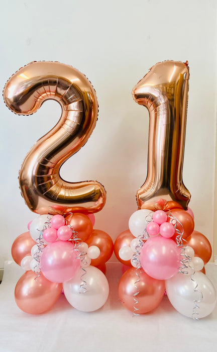 Age Balloon Stack - Double Number - Rose Gold