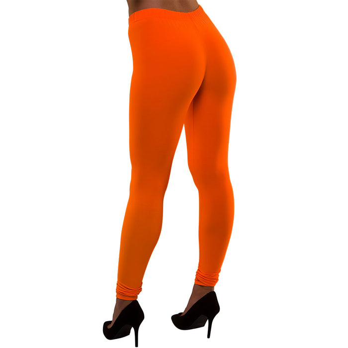 Neon Footless Leggings - Orange