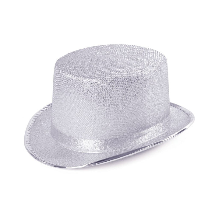 New Year Lurex Top Hat - Silver