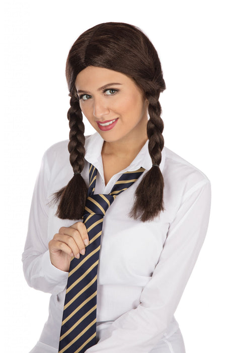 School Girl Wig - Brown