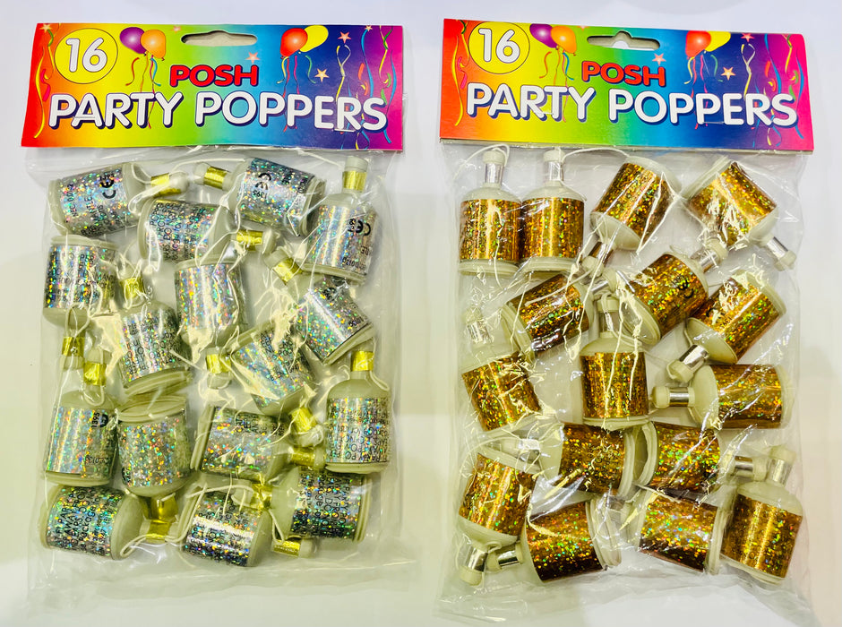 Holographic Party Poppers (16pk)