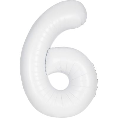 Number 6 Foil Balloon White
