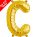 Mini Air Fill  Letter 'C' Foil Balloon - Gold - The Ultimate Balloon & Party Shop