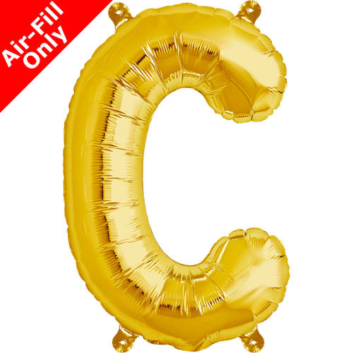 Mini Air Fill  Letter 'C' Foil Balloon - Gold - The Ultimate Balloon & Party Shop