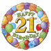 18" Foil Age 21 Balloon - Bright Balloons - The Ultimate Balloon & Party Shop