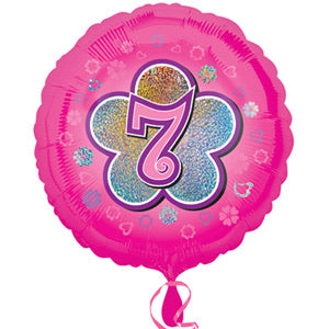 18" Foil Age 7 Balloon - Pink - The Ultimate Balloon & Party Shop