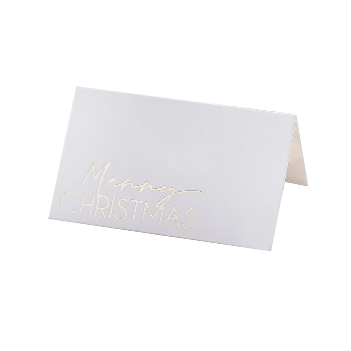 Gold Merry Christmas Place Cards