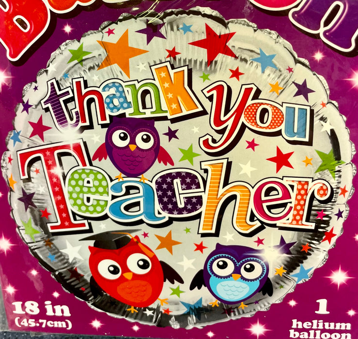 18" Foil Thank You Teacher Balloon