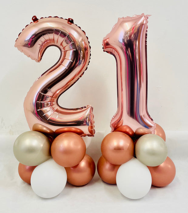 Mini Table Top Balloon Stacks - Rose Gold