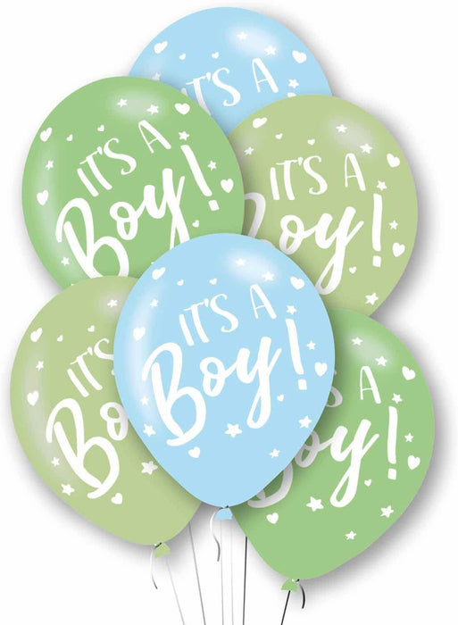 It's A Boy Latex Balloons (6pk)