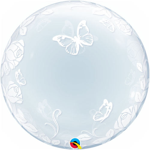 Deco Bubble Clear Balloon -  Elegant Roses & Butterflies - The Ultimate Balloon & Party Shop