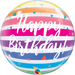 Qualatex Happy Birthday Bubble Balloon -  Rainbow Stripe - The Ultimate Balloon & Party Shop