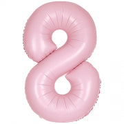 Number 8 Foil Balloon Matt Pink