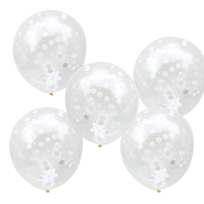 Confetti Filled Balloons -  White