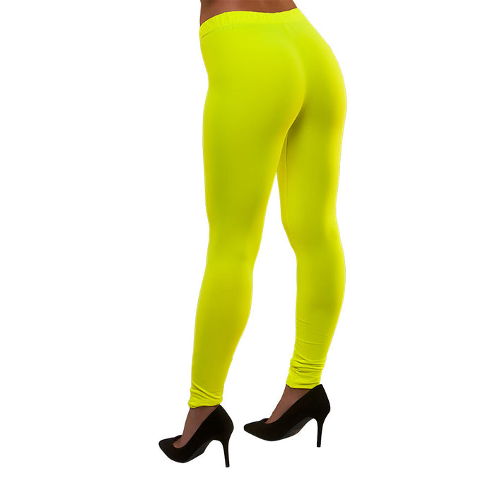 Neon Footless Leggings - Yellow