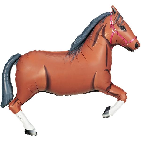 Large Horse Shape Foil Balloon - Brown