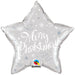 18" Foil Christmas Star Balloon - Merry Christmas Silver - The Ultimate Balloon & Party Shop