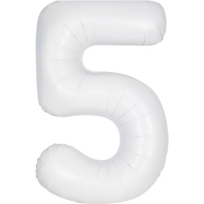 Number 5 Foil Balloon White