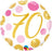 18" Foil Age 70 Birthday Balloon - Pink/Gold Dots - The Ultimate Balloon & Party Shop