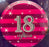 18" Foil Age 18 Balloon - Pink Sparkle stripes