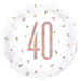 18" Foil Age 40 Balloon - Rose Gold Dots - The Ultimate Balloon & Party Shop