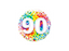 18" Foil Age 90 Balloon Rainbow Confetti
