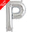 Mini Air Fill  Letter 'P' Foil Balloon - Silver - The Ultimate Balloon & Party Shop
