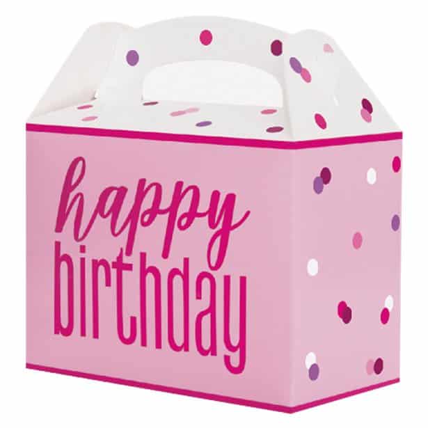 Happy Birthday Party Boxes - Pink