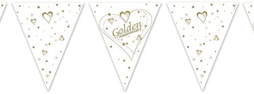 50th Golden Anniversary Bunting - Paper - The Ultimate Balloon & Party Shop