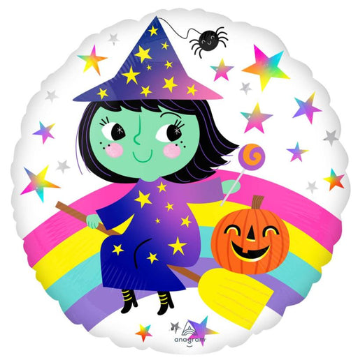 18” Halloween Foil Balloon - Cute Witch