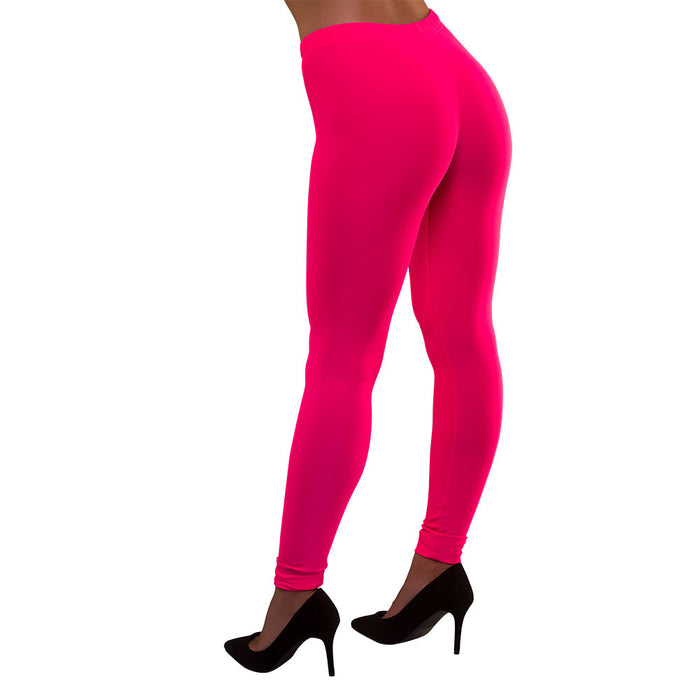 Neon Footless Leggings - Pink