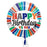18" Foil Happy Birthday - Stripes - The Ultimate Balloon & Party Shop