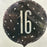 18" Foil Age 16 Balloon - Black/silver spots