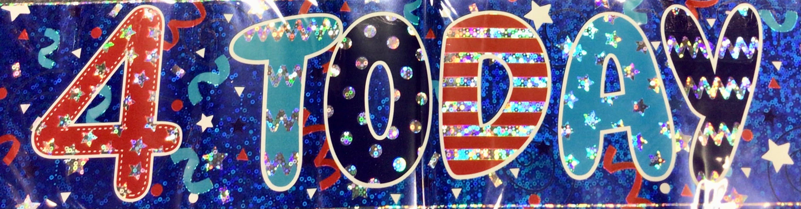 Age 4 Birthday Banner