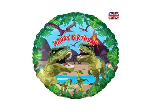 18" Foil Birthday Dinosaur Balloon