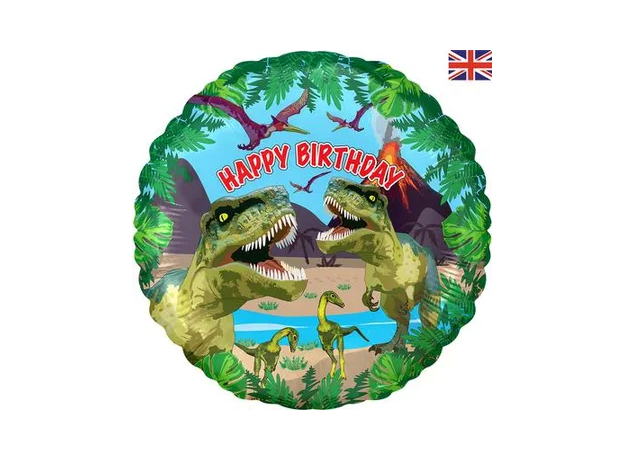 18" Foil Birthday Dinosaur Balloon