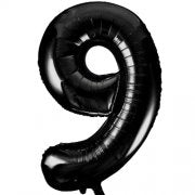 Number 9 Foil Balloon Black
