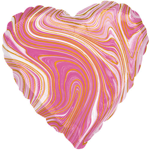 Marblez Foil Heart Balloon - Pink