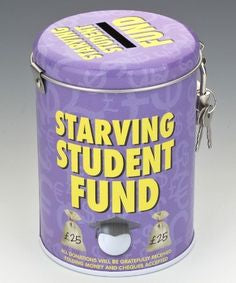 Fines Tin Money Box - Staving Student