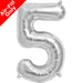 Mini Air Fill Number 5 Foil Balloon Silver - The Ultimate Balloon & Party Shop